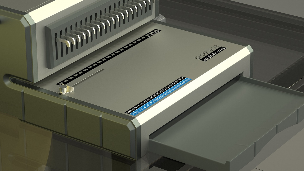 梳式装订机 从三维建模到逼真渲染的数字化呈现